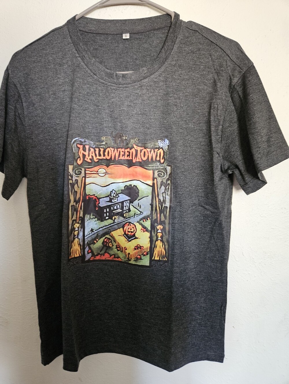 Halloween Town Graphic Tee - Dark Gray